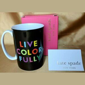 NEW Kate Spade New York LIVE COLORFULLY Things We Love Mug NIB IOB NWT